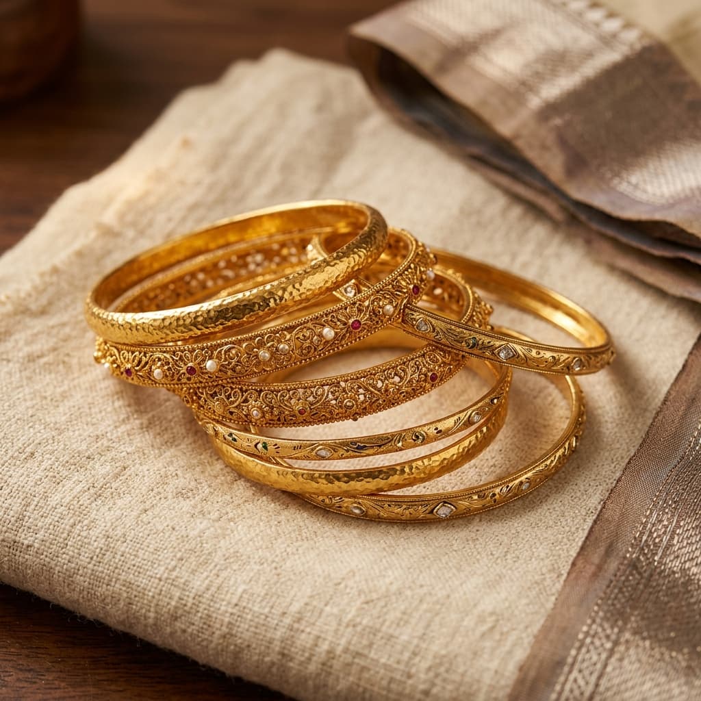 Gold Bangle Set of 6